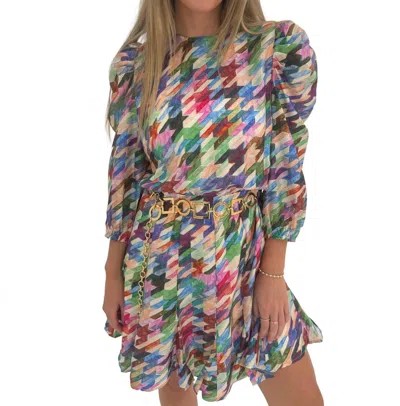 ESSENTIEL ANTWERP GERONIKA FLARED MINI DRESS IN BLUE MONDAY