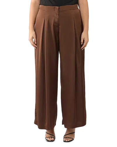 ESTELLE PLUS RAKIS SATIN WIDE LEG PANTS