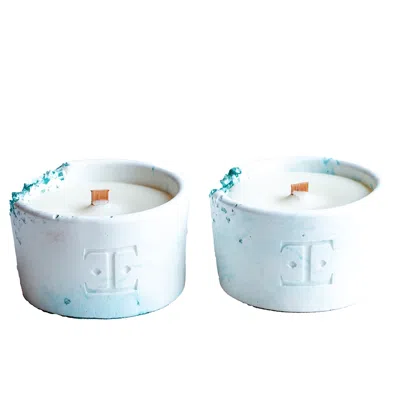 ESTI LIVING BLUE / WHITE OCEAN WAVE MIDI CANDLE SET
