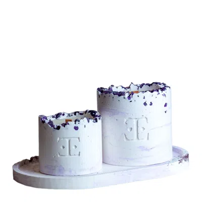 ESTI LIVING PURPLE LAVENDER GEMSTONE CANDLE SET