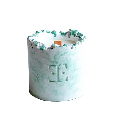 ESTI LIVING WHITE / GREEN MYSTIC GREEN GEMSTONE CANDLE SMALL