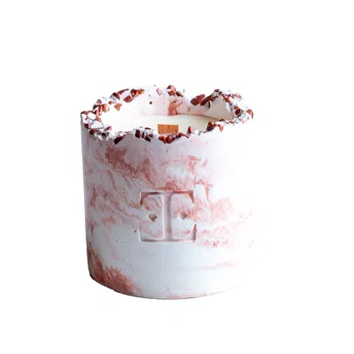 ESTI LIVING WHITE / ROSE GOLD COPPER CHARM GEMSTONE CANDLE LARGE