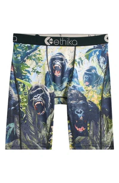 ETHIKA ETHIKA KIDS' KING S JUNGLE BOXER BRIEFS