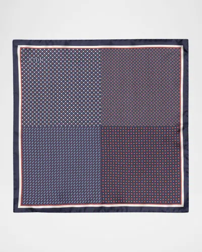 ETON MEN'S FOUR-SIDED SILK POCKET SQUARE