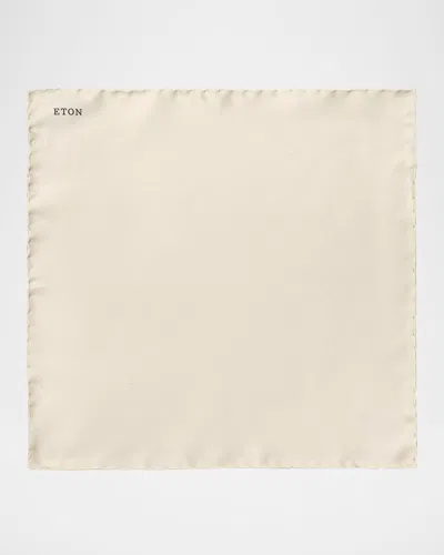 ETON WHITE SILK POCKET SQUARE