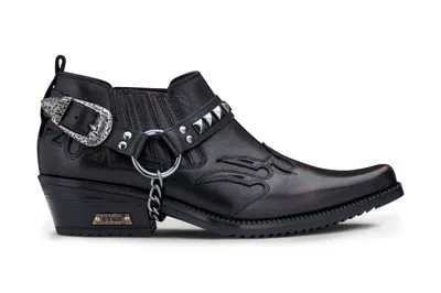 ETOR HERREN LEDER COWBOY SCHUHE SCHWARZ KROKO KUBA BIKER NIETEN PUNK WINKLEPICKERS