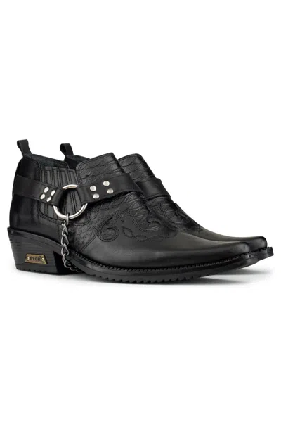 ETOR HERREN SCHWARZ LEDER GOTHIC SCHUHE WINKLEPICKERS KUBANISCH ROCK BIKER PUNK WEST