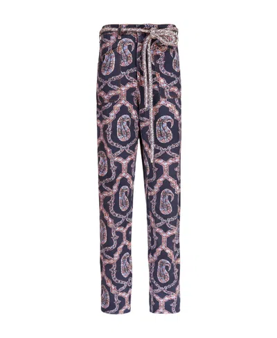 ETRO ETRO PAISLEY TIED-WAIST DENIM TROUSERS