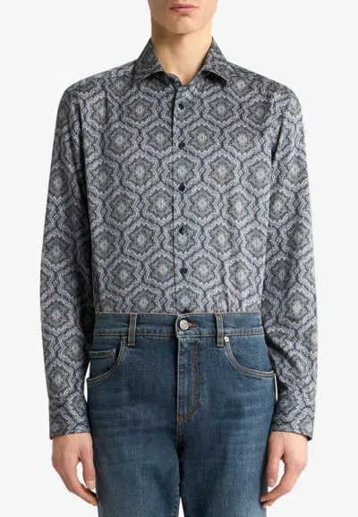 ETRO ABSTRACT PRINT BUTTON-UP SHIRT