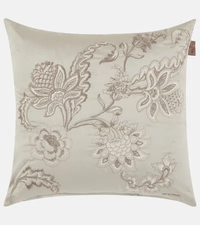 ETRO BLOOM EMBROIDERED COTTON CUSHION