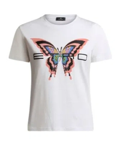 ETRO ETRO BUTTERFLY PRINTED CREWNECK T-SHIRT