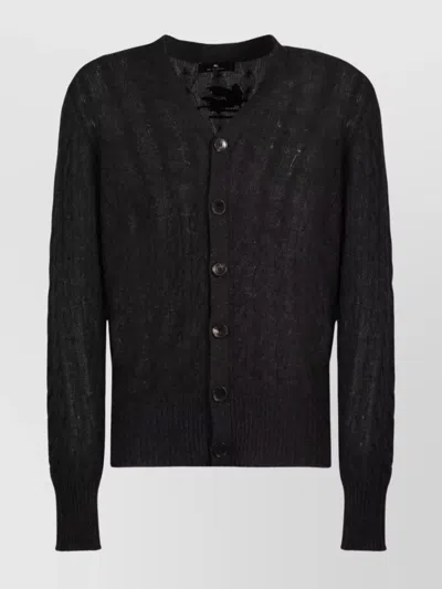 ETRO CABLE KNIT CASHMERE CARDIGAN