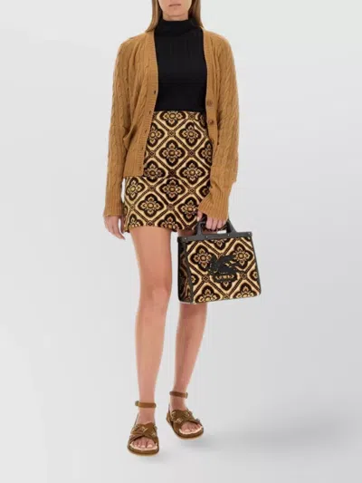 ETRO CABLE KNIT V-NECK CARDIGAN POCKETS