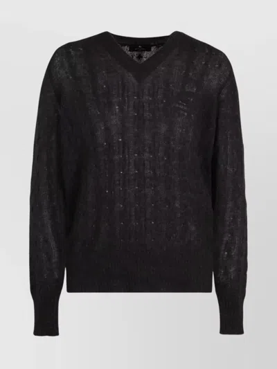 ETRO CABLE KNIT V-NECK CASHMERE SWEATER