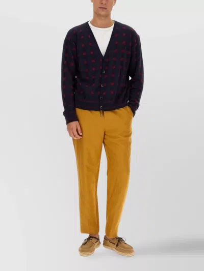 ETRO CHECKERED V-NECK LONG SLEEVE CARDIGAN