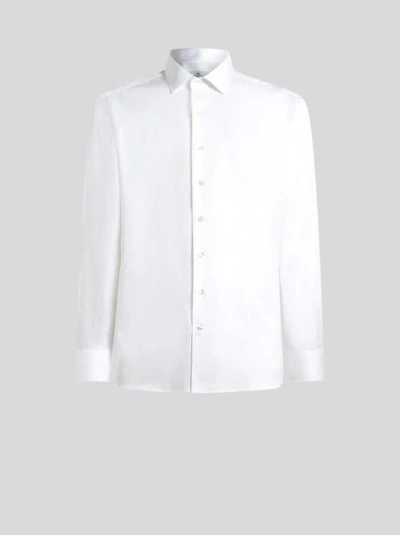 ETRO , COTTON JACQUARD SHIRT, MAN, WHITE, SIZE 48