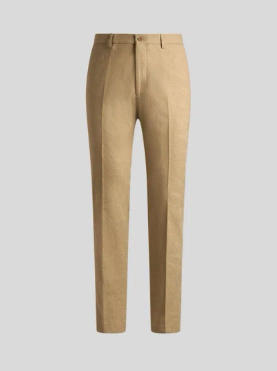 ETRO , COTTON JACQUARD TROUSERS, MAN, BEIGE, SIZE 60