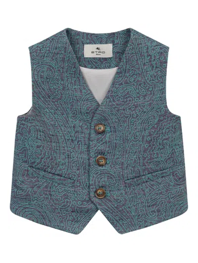 ETRO COTTON-LINEN WAISTCOAT