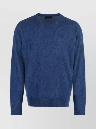 ETRO CREW-NECK WOOL SWEATER FEATURING PAISLEY MOTIF
