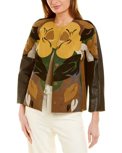 ETRO ETRO CREWNECK LEATHER JACKET