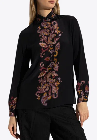 ETRO DECORATIVE LONG-SLEEVED SILK SHIRT