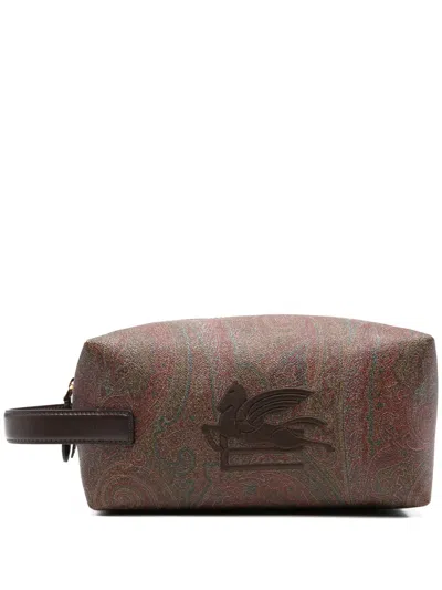 ETRO EMBROIDERED-LOGO WASH BAG