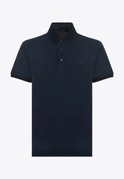 ETRO EMBROIDERED PEGASO PIQUE POLO T-SHIRT