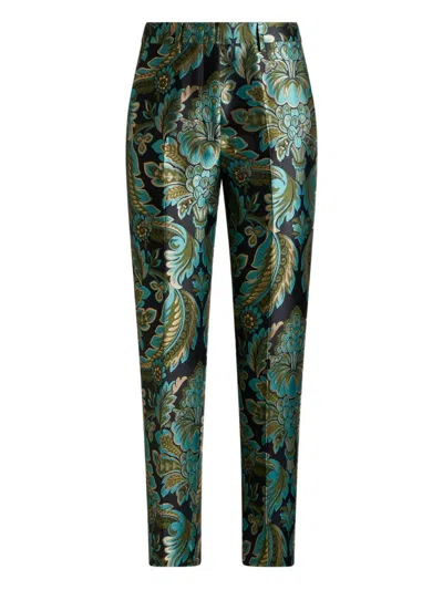 ETRO FLORAL-BEE JACQUARD TROUSERS