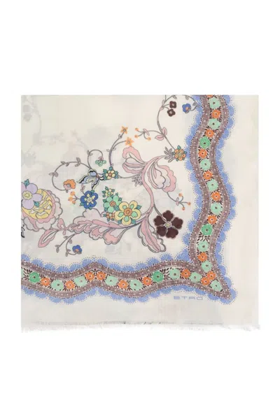 ETRO ETRO FLORAL FINISHED EDGE SCARF