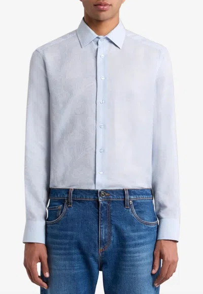 ETRO FLORAL JACQUARD BUTTON-UP SHIRT