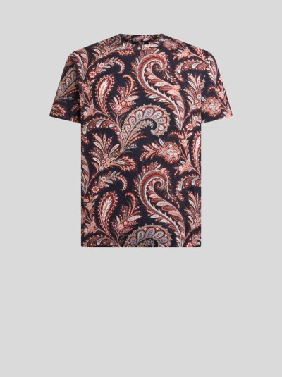 ETRO , FLORAL PAISLEY T-SHIRT, MAN, BLUE, SIZE 3XL