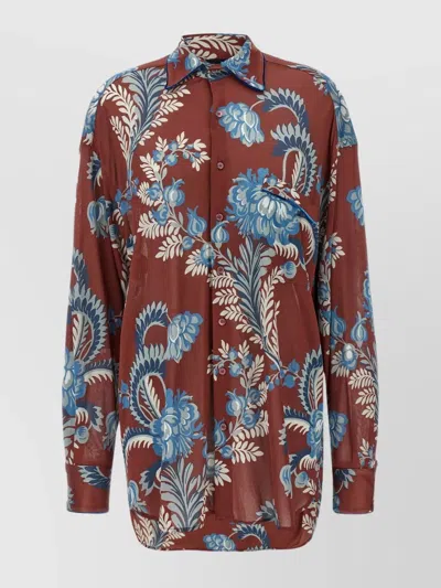 ETRO FLORAL PATTERN SHIRT WITH CHEST POCKET