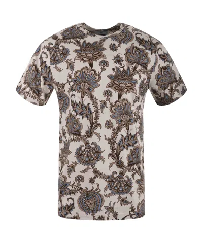 ETRO ETRO FLORAL PRINTED CREWNECK T-SHIRT