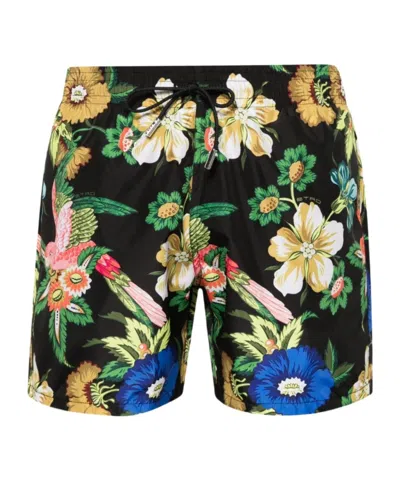 ETRO ETRO FLORAL-PRINTED DRAWSTRING SWIM SHORTS
