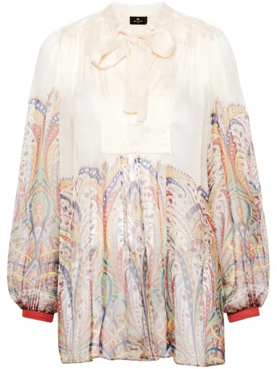 ETRO GRAPHIC-PRINT SILK BLOUSE