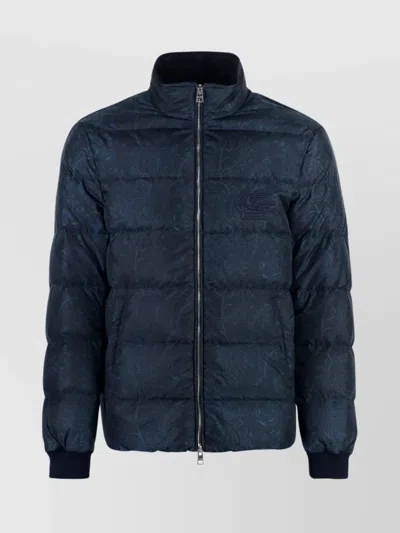 ETRO HIGH COLLAR QUILTED DOWN JACKET