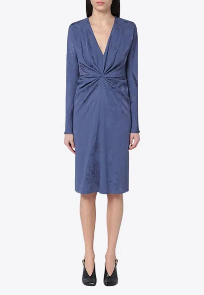 ETRO JACQUARD-EFFECT GATHERED DRESS