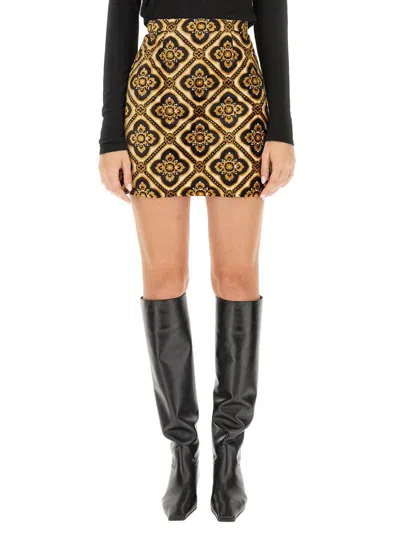 ETRO ETRO JACQUARD VELVET MINI SKIRT