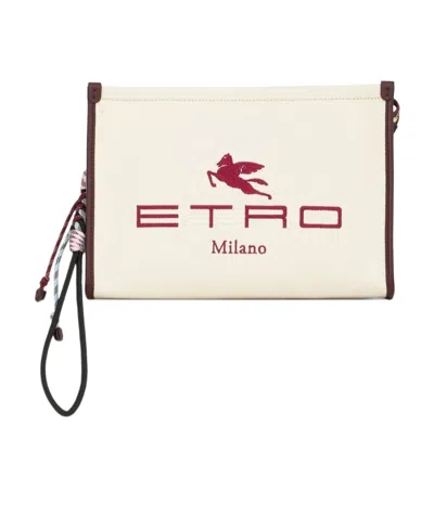 ETRO NÉCESSAIRE WITH EMBROIDERED PEGASO LOGO