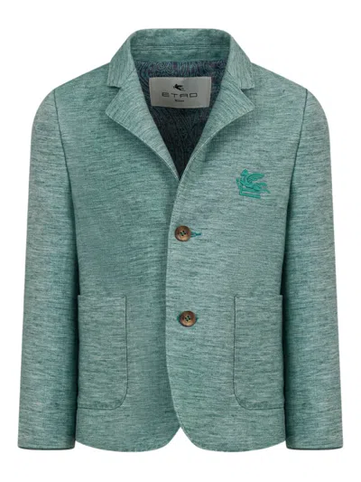 ETRO LOGO-EMBROIDERED BLAZER