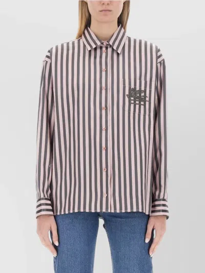ETRO LOGO STRIPED OVERSIZE SHIRT