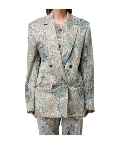 ETRO ETRO DOUBLE BREASTED PAISLEY JACQUARD JACKET