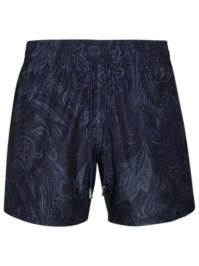 ETRO NAVY POLYESTER SWIMSUIT