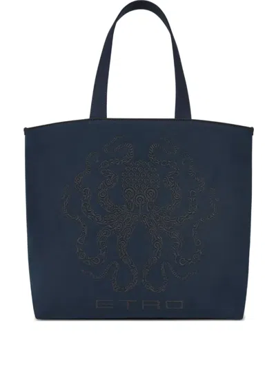 ETRO OCTOPUS-EMBROIDERED TOTE BAG