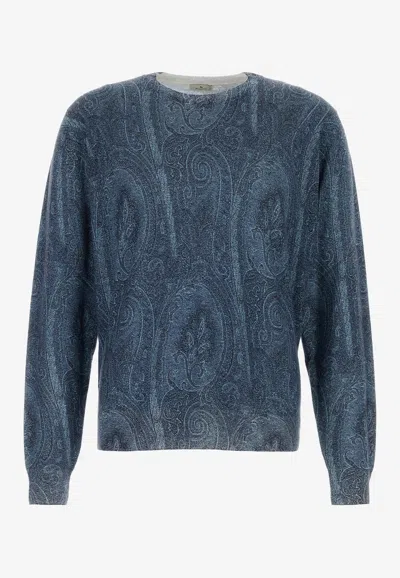 ETRO PAISLEY JACQUARD CREWNECK SWEATER