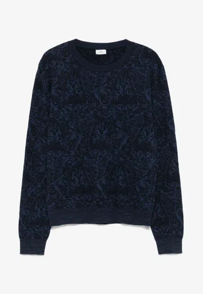 ETRO PAISLEY JACQUARD CREWNECK SWEATER