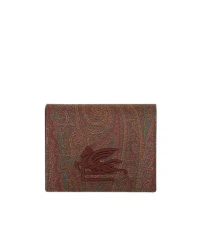 ETRO ETRO PAISLEY PRINT LOGO EMBROIDERED BI-FOLD CARDHOLDER