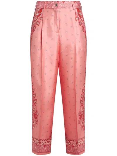 ETRO PAISLEY-PRINT SILK TROUSERS