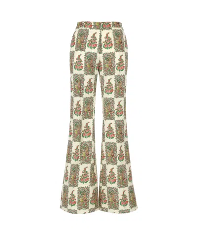 ETRO ETRO PAISLEY PRINTED FLARED HEM TROUSERS