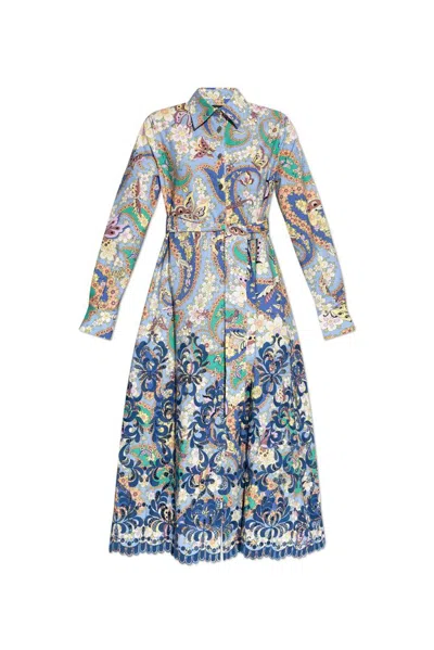 ETRO ETRO PATTERNED BELTED DRESS